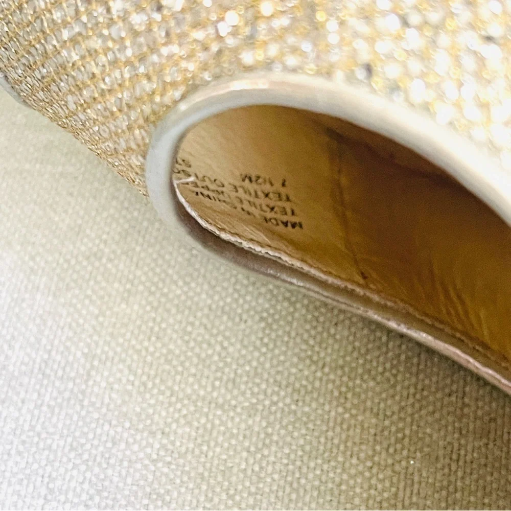 Michael Kors MK Women’s Silver Glitter Peep Toe Heels Shoes Size 7.5M - Picture 11 of 12